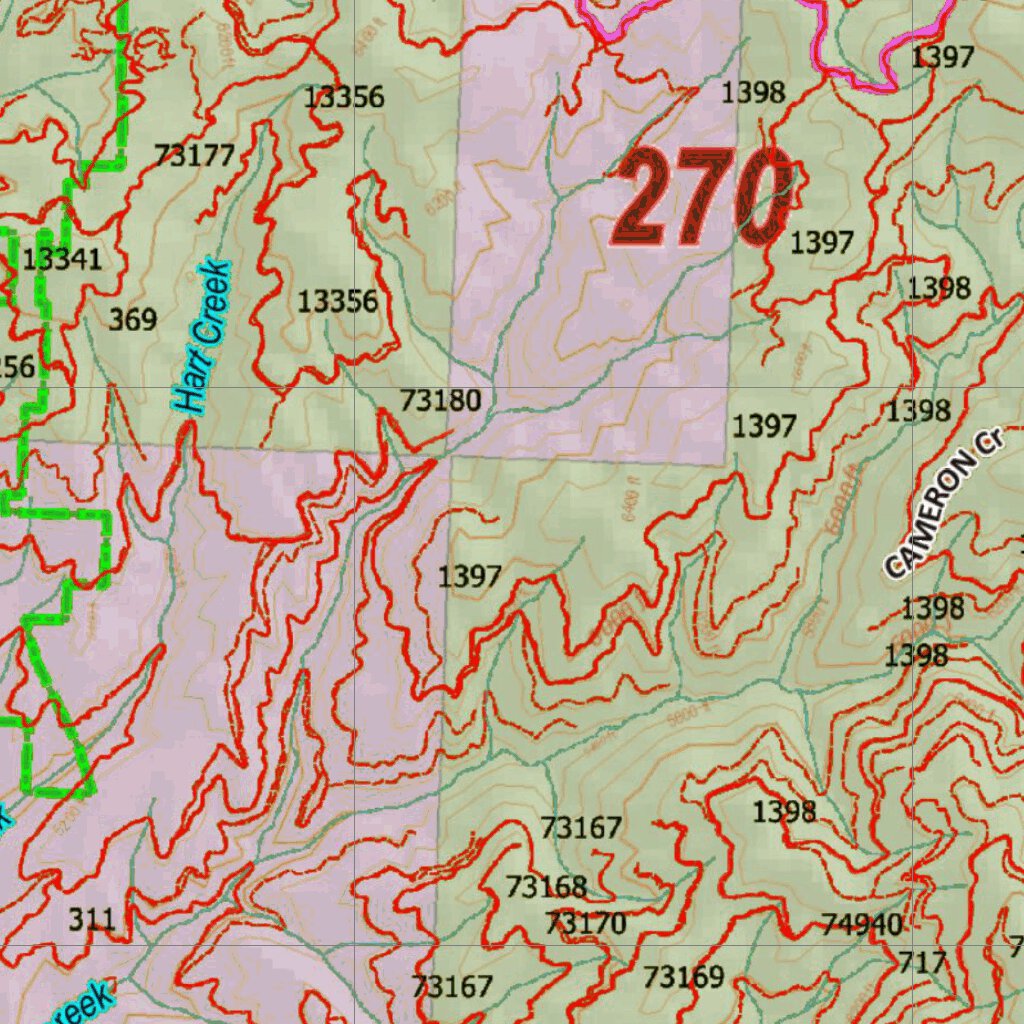 Montana Elk Hunting District 270 Land Ownerhip Map By Montana HuntData ...