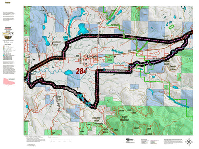 Montana HuntData LLC Montana Elk Hunting District 284 Land Ownerhip Map digital map