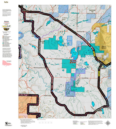 Montana HuntData LLC Montana Elk Hunting District 290 Land Ownerhip Map digital map