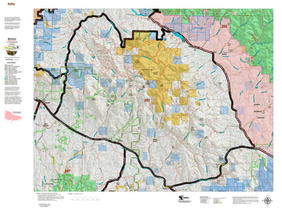 Montana HuntData LLC Montana Elk Hunting District 291 Land Ownerhip Map digital map