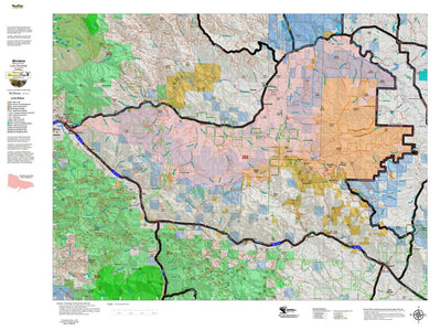 Montana HuntData LLC Montana Elk Hunting District 292 Land Ownerhip Map digital map