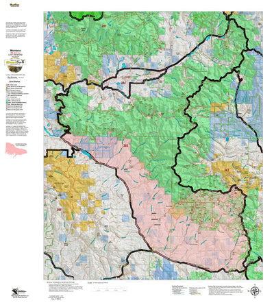 Montana HuntData LLC Montana Elk Hunting District 293 Land Ownerhip Map digital map