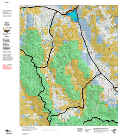 Montana HuntData LLC Montana Elk Hunting District 302 Land Ownerhip Map digital map