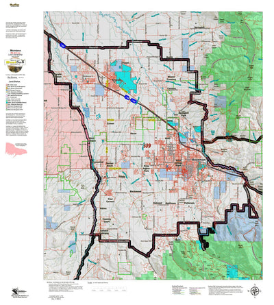 Montana HuntData LLC Montana Elk Hunting District 309 Land Ownerhip Map digital map