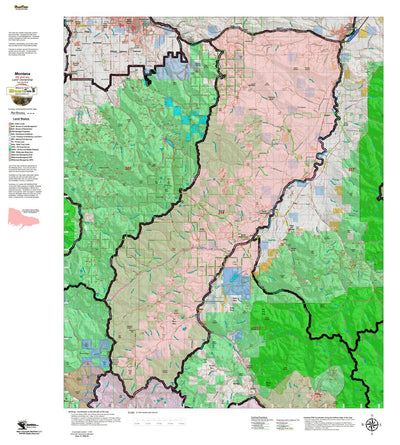 Montana HuntData LLC Montana Elk Hunting District 314 Land Ownerhip Map digital map