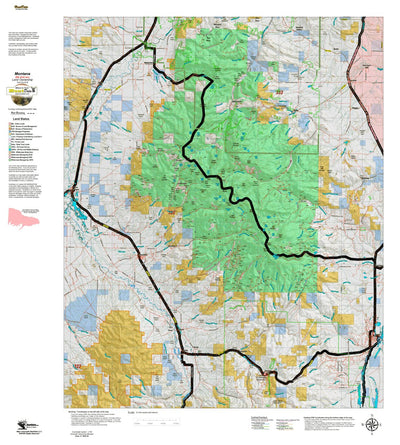 Montana HuntData LLC Montana Elk Hunting District 320 Land Ownerhip Map digital map