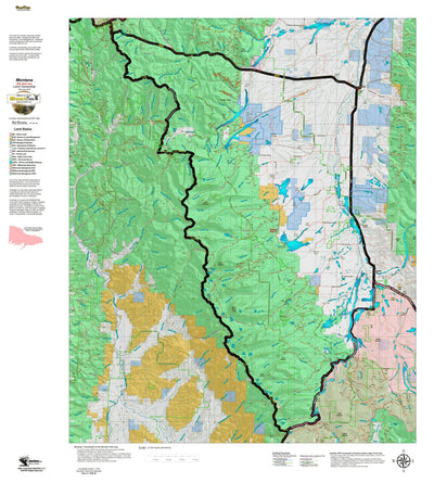 Montana HuntData LLC Montana Elk Hunting District 321 Land Ownerhip Map digital map