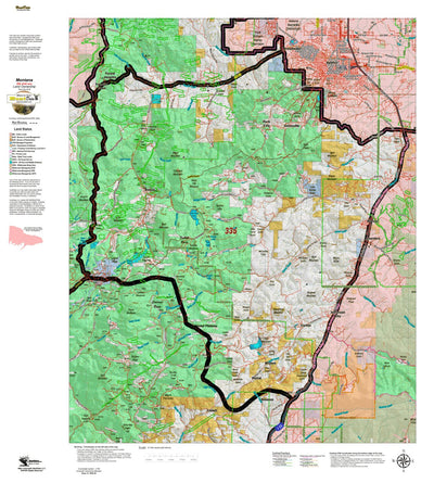 Montana HuntData LLC Montana Elk Hunting District 335 Land Ownerhip Map digital map