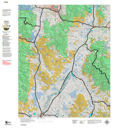 Montana HuntData LLC Montana Elk Hunting District 340 Land Ownerhip Map digital map