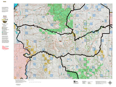 Montana HuntData LLC Montana Elk Hunting District 390 Land Ownerhip Map digital map