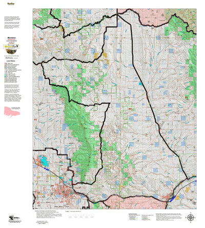 Montana HuntData LLC Montana Elk Hunting District 393 Land Ownerhip Map digital map