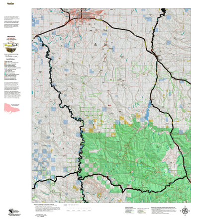 Montana HuntData LLC Montana Elk Hunting District 413 Land Ownerhip Map digital map