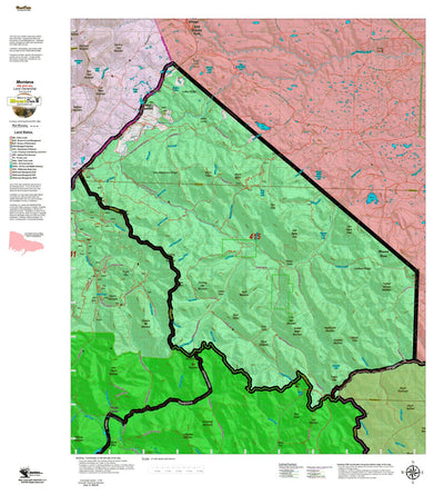 Montana HuntData LLC Montana Elk Hunting District 415 Land Ownerhip Map digital map