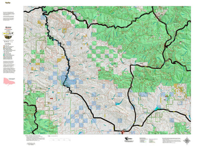 Montana HuntData LLC Montana Elk Hunting District 416 Land Ownerhip Map digital map