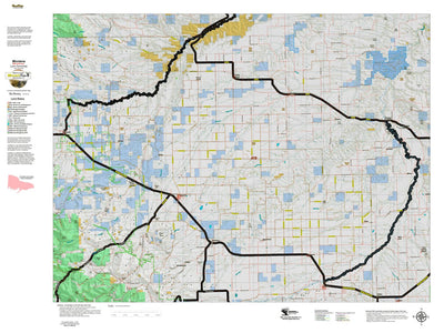Montana HuntData LLC Montana Elk Hunting District 419 Land Ownerhip Map digital map