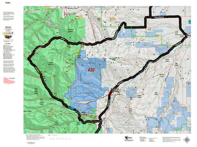 Montana HuntData LLC Montana Elk Hunting District 420 Land Ownerhip Map digital map