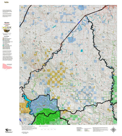 Montana HuntData LLC Montana Elk Hunting District 445 Land Ownerhip Map digital map