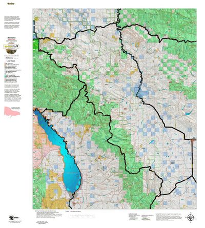 Montana HuntData LLC Montana Elk Hunting District 446 Land Ownerhip Map digital map