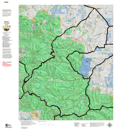 Montana HuntData LLC Montana Elk Hunting District 448 Land Ownerhip Map digital map