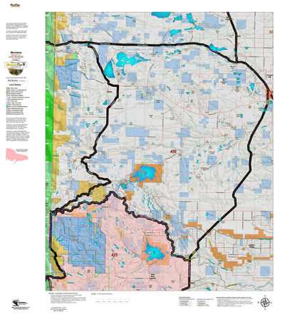 Montana HuntData LLC Montana Elk Hunting District 450 Land Ownerhip Map digital map