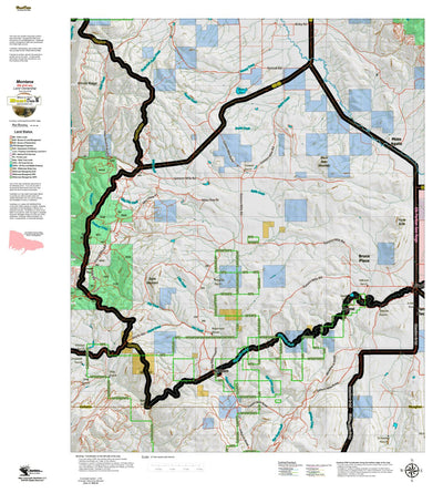 Montana HuntData LLC Montana Elk Hunting District 451 Land Ownerhip Map digital map