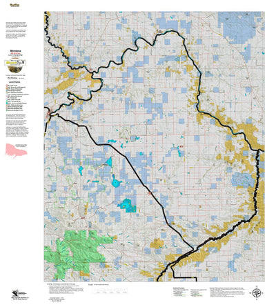 Montana HuntData LLC Montana Elk Hunting District 471 Land Ownerhip Map digital map