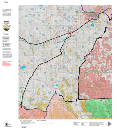 Montana HuntData LLC Montana Elk Hunting District 502 Land Ownerhip Map digital map