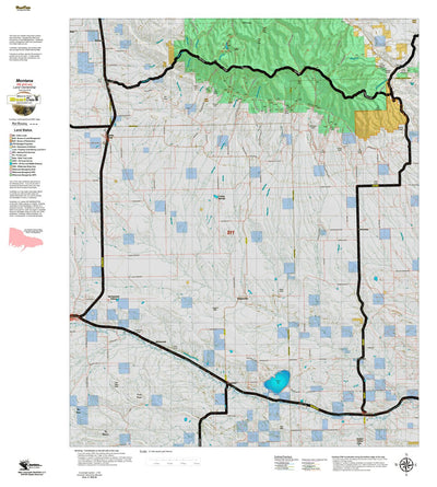 Montana HuntData LLC Montana Elk Hunting District 511 Land Ownerhip Map digital map