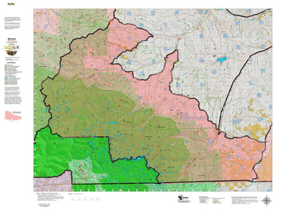 Montana HuntData LLC Montana Elk Hunting District 520 Land Ownerhip Map digital map