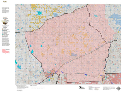 Montana HuntData LLC Montana Elk Hunting District 590 Land Ownerhip Map digital map