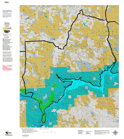 Montana HuntData LLC Montana Elk Hunting District 622 Land Ownerhip Map digital map