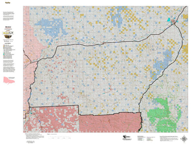 Montana HuntData LLC Montana Elk Hunting District 702 Land Ownerhip Map digital map