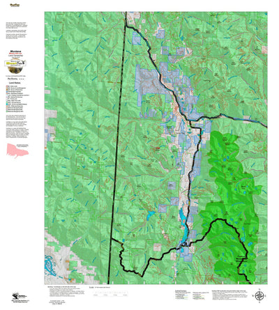 Montana HuntData LLC Montana Moose Hunting District 104 Land Ownerhip Map digital map