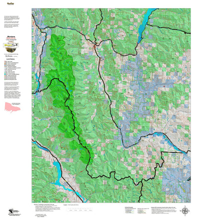 Montana HuntData LLC Montana Moose Hunting District 105 Land Ownerhip Map digital map