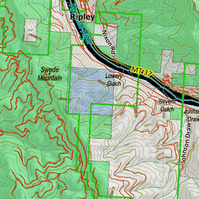 Montana HuntData LLC Montana Moose Hunting District 105 Land Ownerhip Map digital map