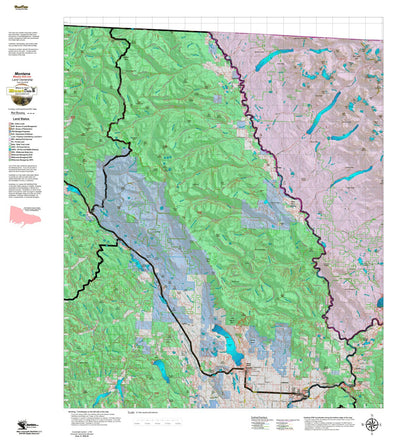 Montana HuntData LLC Montana Moose Hunting District 110 Land Ownerhip Map digital map