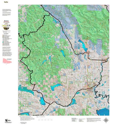 Montana HuntData LLC Montana Moose Hunting District 111 Land Ownerhip Map digital map