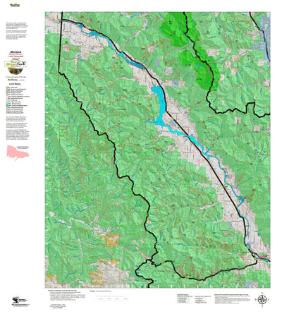 Montana HuntData LLC Montana Moose Hunting District 125 Land Ownerhip Map digital map