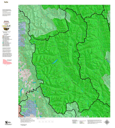 Montana HuntData LLC Montana Moose Hunting District 150 Land Ownerhip Map digital map