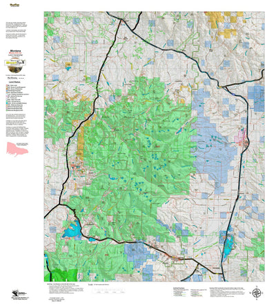 Montana HuntData LLC Montana Moose Hunting District 213 Land Ownerhip Map digital map