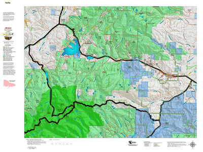 Montana HuntData LLC Montana Moose Hunting District 214 Land Ownerhip Map digital map