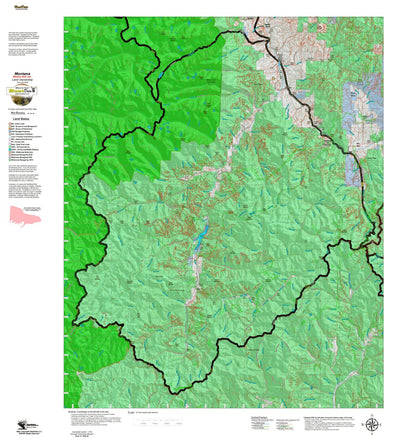 Montana HuntData LLC Montana Moose Hunting District 250 Land Ownerhip Map digital map