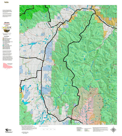 Montana HuntData LLC Montana Moose Hunting District 302 Land Ownerhip Map digital map