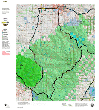 Montana HuntData LLC Montana Moose Hunting District 311 Land Ownerhip Map digital map