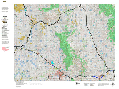 Montana HuntData LLC Montana Moose Hunting District 312 Land Ownerhip Map digital map