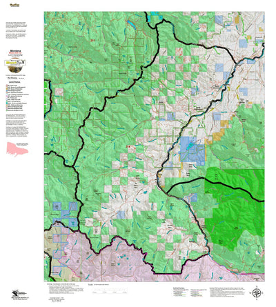 Montana HuntData LLC Montana Moose Hunting District 314 Land Ownerhip Map digital map