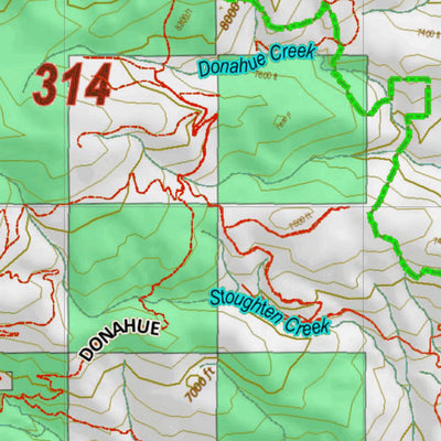 Montana HuntData LLC Montana Moose Hunting District 314 Land Ownerhip Map digital map