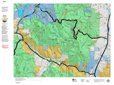 Montana HuntData LLC Montana Moose Hunting District 319 Land Ownerhip Map digital map