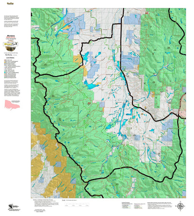 Montana HuntData LLC Montana Moose Hunting District 323 Land Ownerhip Map digital map