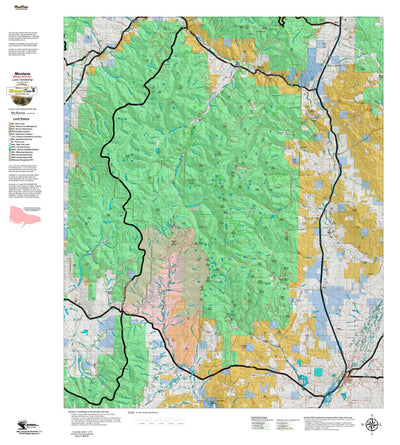 Montana HuntData LLC Montana Moose Hunting District 324 Land Ownerhip Map digital map